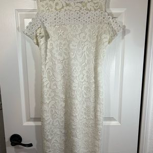 Lacy dress, slightly off the shoulder, and in great condition.